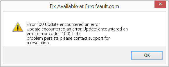Fix Update encountered an error (Error Code 100)