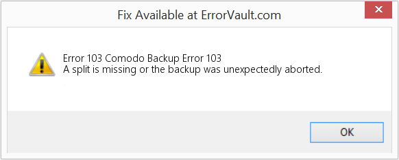 Fix Comodo Backup Error 103 (Error Code 103)