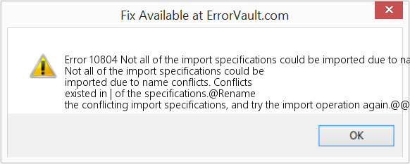 Fix Not all of the import specifications could be imported due to name conflicts (Error Code 10804)