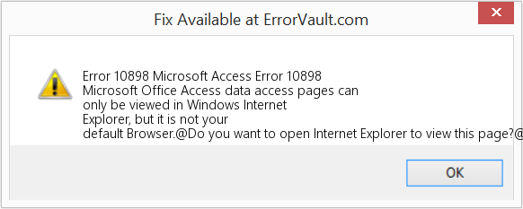 Fix Microsoft Access Error 10898 (Error Code 10898)