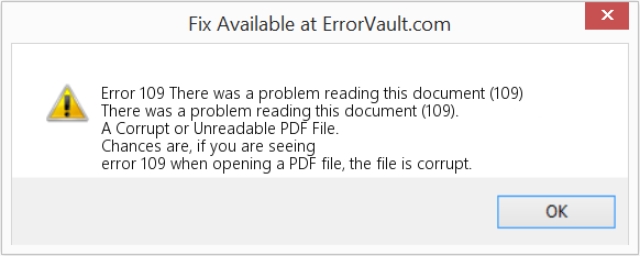 Fix There was a problem reading this document (109) (Error Code 109)