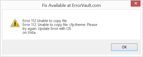 Fix Unable to copy file (Error Code 112)