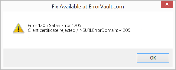 Fix Safari Error 1205 (Error Code 1205)