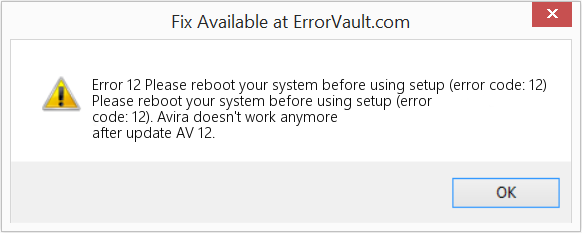 Fix Please reboot your system before using setup (error code: 12) (Error Code 12)