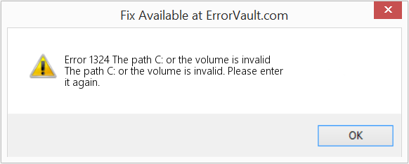 Fix The path C: or the volume is invalid (Error Code 1324)