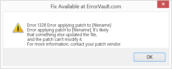 Fix Error applying patch to [filename] (Error Code 1328)