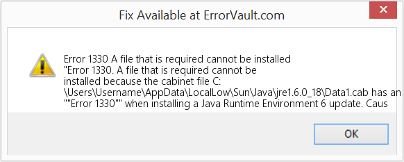 Fix A file that is required cannot be installed (Error Code 1330)