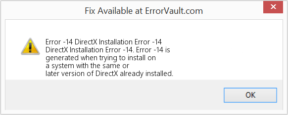 Fix DirectX Installation Error -14 (Error Code -14)