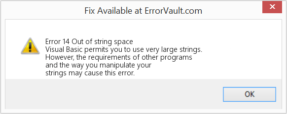 Fix Out of string space (Error Code 14)