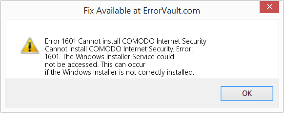 Fix Cannot install COMODO Internet Security (Error Code 1601)