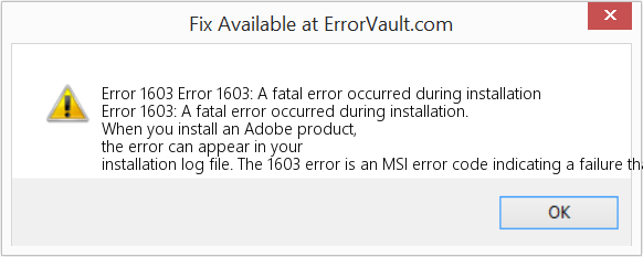 Fix Error 1603: A fatal error occurred during installation (Error Code 1603)