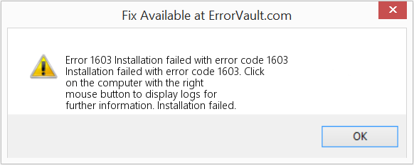 Fix Installation failed with error code 1603 (Error Code 1603)