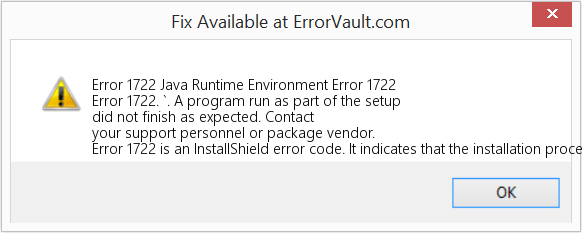 Fix Java Runtime Environment Error 1722 (Error Code 1722)