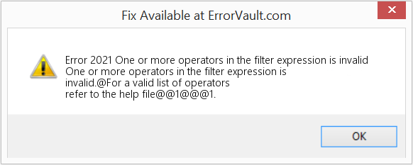 Fix One or more operators in the filter expression is invalid (Error Code 2021)