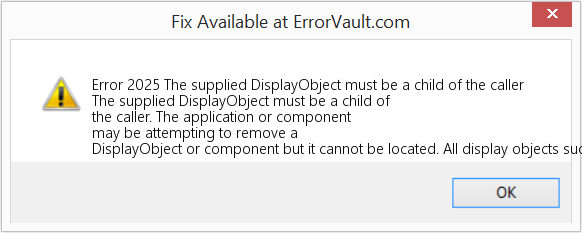 Fix The supplied DisplayObject must be a child of the caller (Error Code 2025)