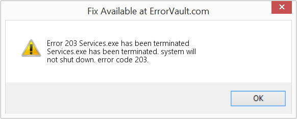 Fix Services.exe has been terminated (Error Code 203)