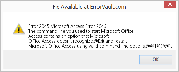 Fix Microsoft Access Error 2045 (Error Code 2045)