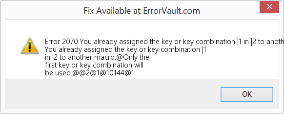 Fix You already assigned the key or key combination |1 in |2 to another macro (Error Code 2070)