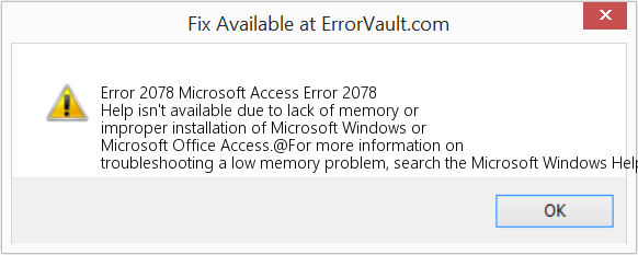 Fix Microsoft Access Error 2078 (Error Code 2078)