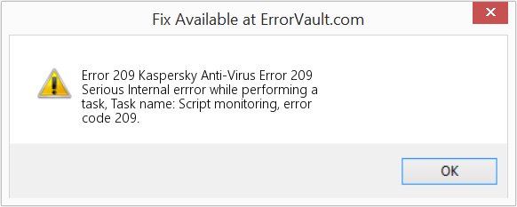 Fix Kaspersky Anti-Virus Error 209 (Error Code 209)