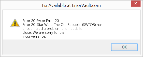 Fix Swtor Error 20 (Error Code 20)