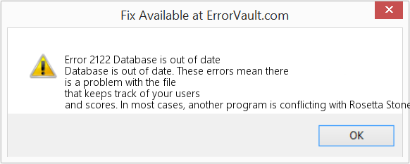 Fix Database is out of date (Error Code 2122)