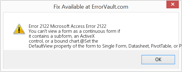 Fix Microsoft Access Error 2122 (Error Code 2122)