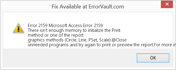 Fix Microsoft Access Error 2159 (Error Code 2159)