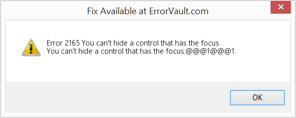 Fix You can't hide a control that has the focus (Error Code 2165)