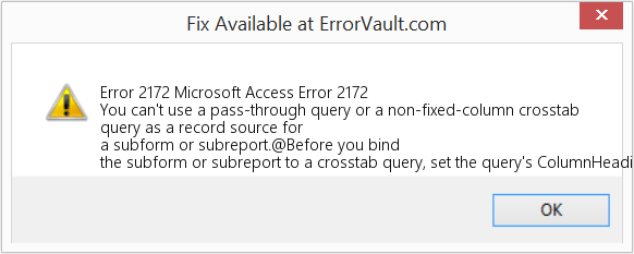 Fix Microsoft Access Error 2172 (Error Code 2172)