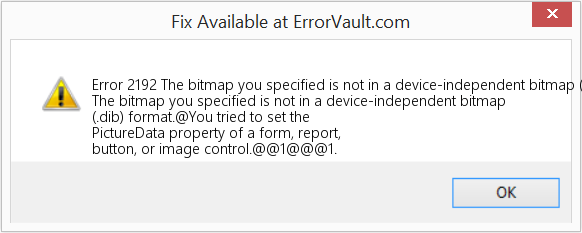 Fix The bitmap you specified is not in a device-independent bitmap (.dib) format (Error Code 2192)