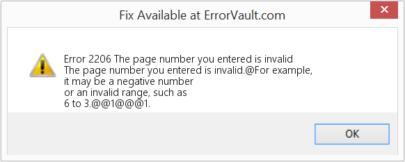 Fix The page number you entered is invalid (Error Code 2206)