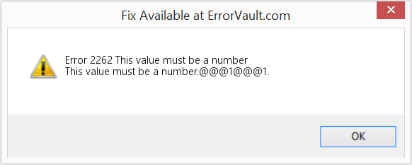 Fix This value must be a number (Error Code 2262)