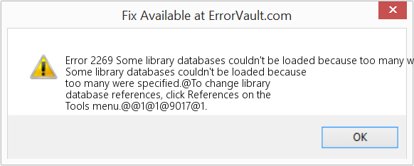 Fix Some library databases couldn't be loaded because too many were specified (Error Code 2269)