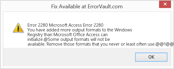 Fix Microsoft Access Error 2280 (Error Code 2280)