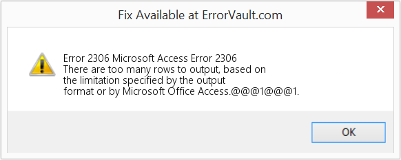 Fix Microsoft Access Error 2306 (Error Code 2306)