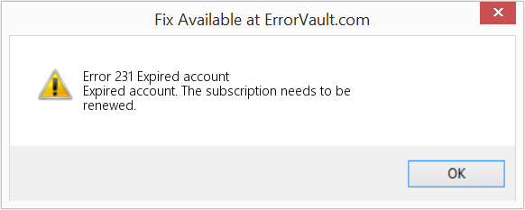 Fix Expired account (Error Code 231)
