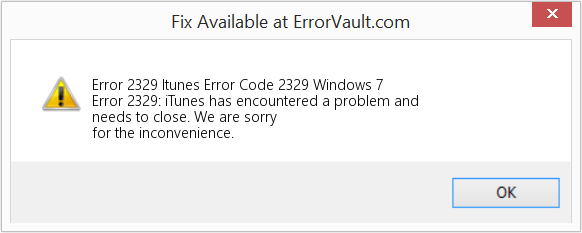 Fix Itunes Error Code 2329 Windows 7 (Error Code 2329)