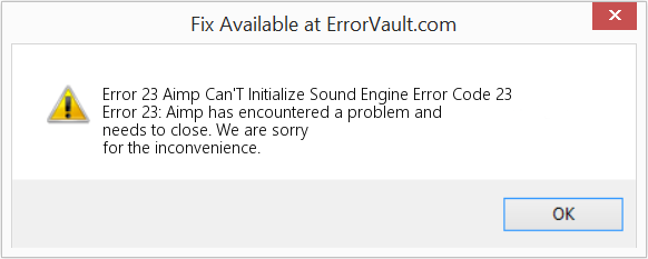 Fix Aimp Can'T Initialize Sound Engine Error Code 23 (Error Code 23)