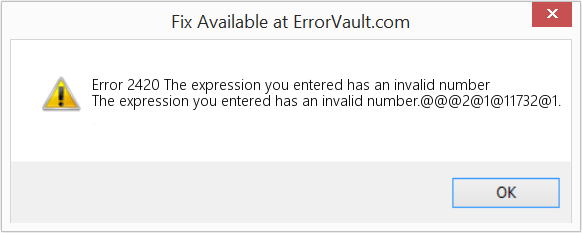 Fix The expression you entered has an invalid number (Error Code 2420)