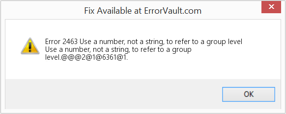 Fix Use a number, not a string, to refer to a group level (Error Code 2463)