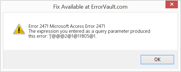 Fix Microsoft Access Error 2471 (Error Code 2471)