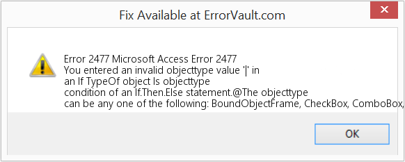 Download Error <?php echo $number; ?> (Microsoft Access Error 2477) Repair Tool Fix Microsoft Access Error 2477 (Error Code 2477)
