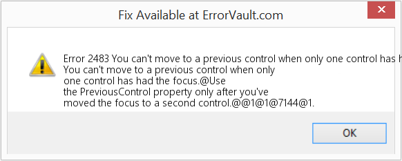 Fix You can't move to a previous control when only one control has had the focus (Error Code 2483)