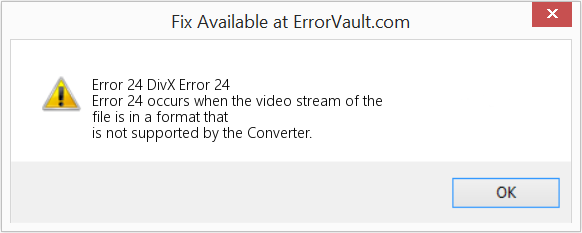 Fix DivX Error 24 (Error Code 24)