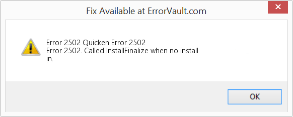 Fix Quicken Error 2502 (Error Code 2502)