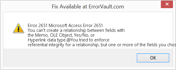 Fix Microsoft Access Error 2651 (Error Code 2651)