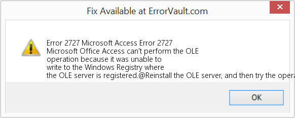 Fix Microsoft Access Error 2727 (Error Code 2727)