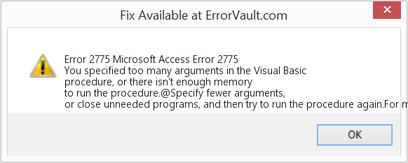 Fix Microsoft Access Error 2775 (Error Code 2775)