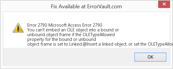 Fix Microsoft Access Error 2790 (Error Code 2790)